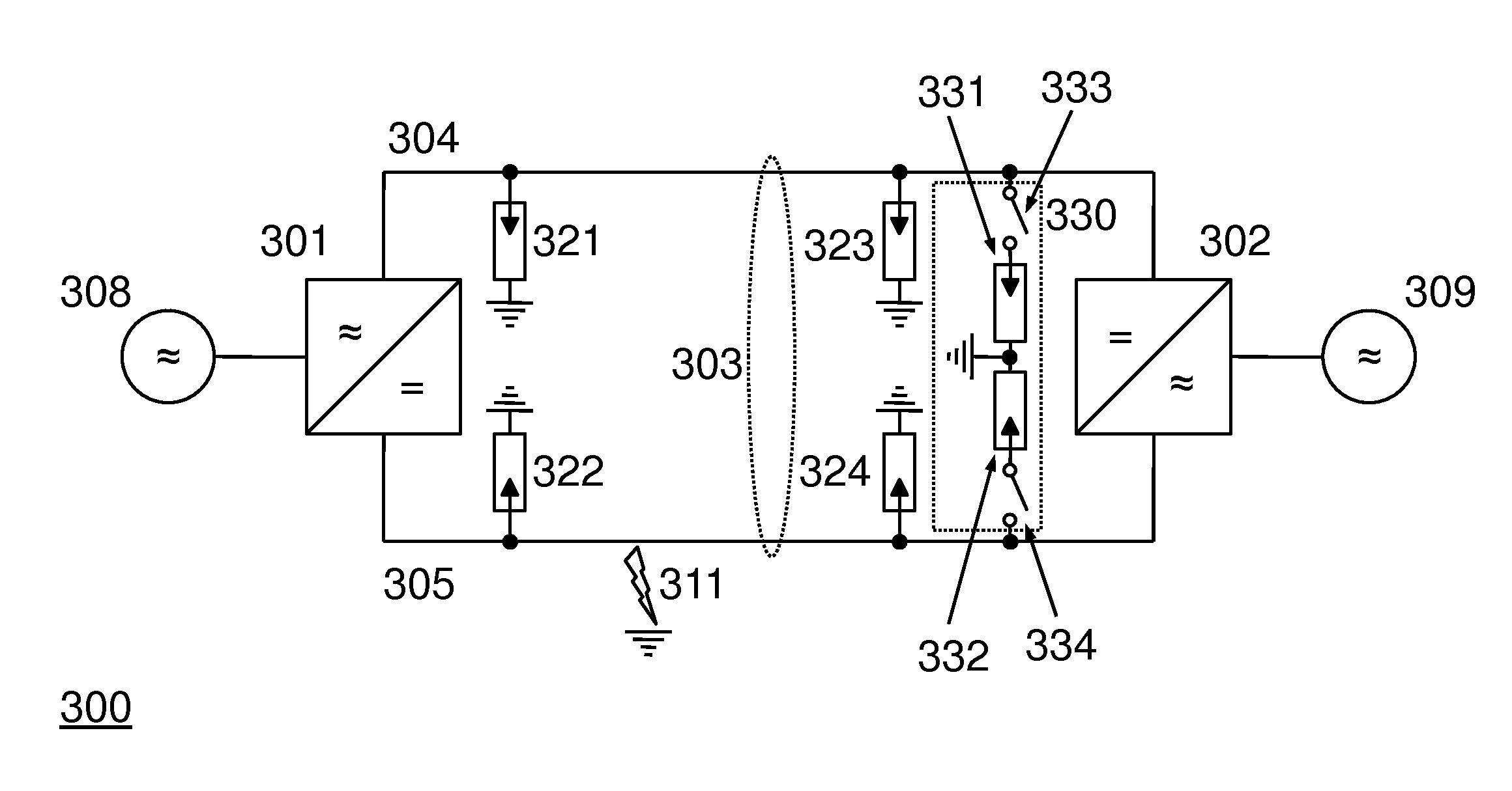 Voltage balancing of symmetric HVDC monopole transmission lines after earth faults