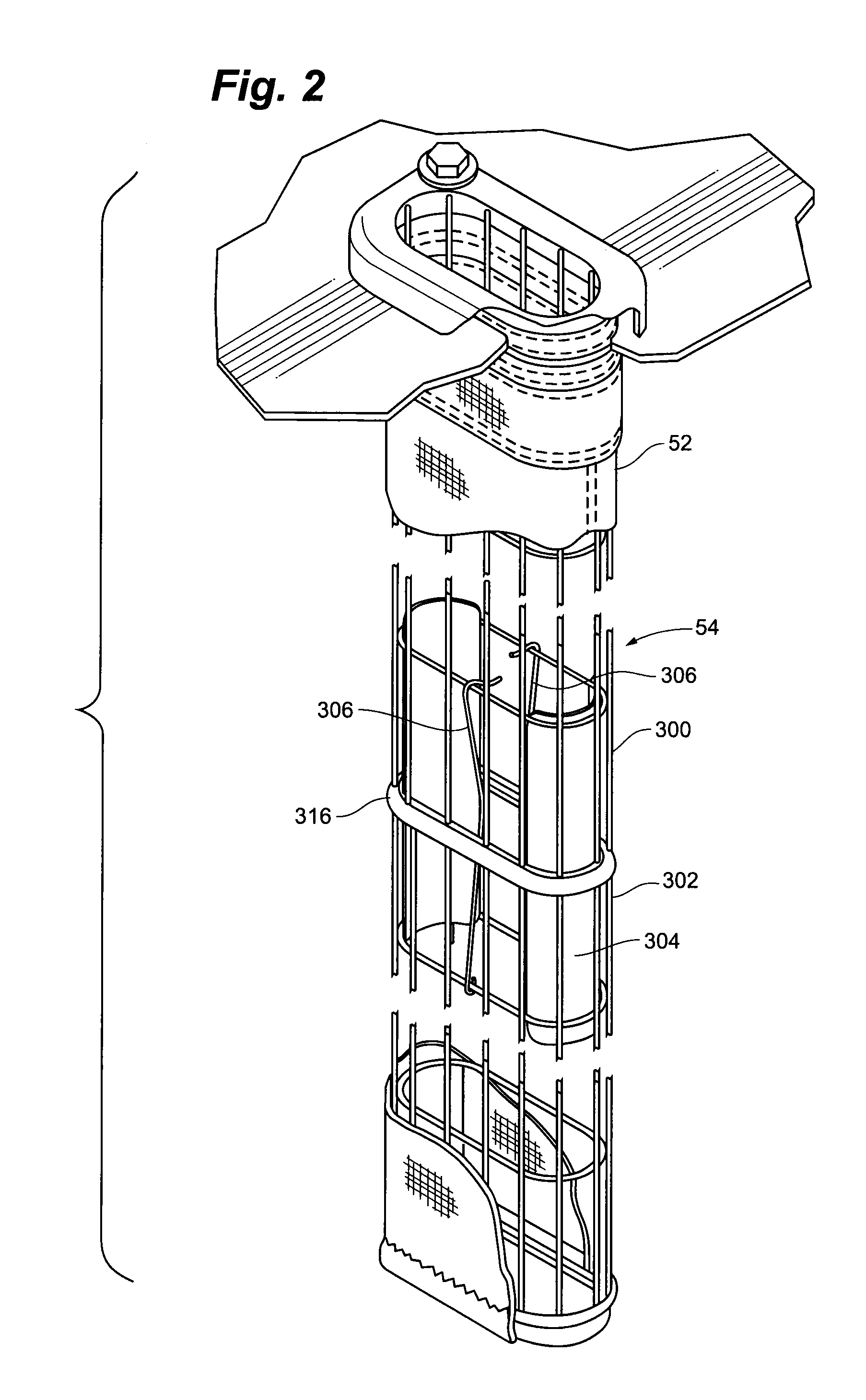 Wire filter cage locking mechanism