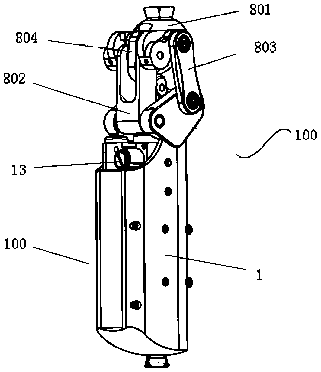 Active-passive hybrid driving type intelligent artificial limb knee joint structure