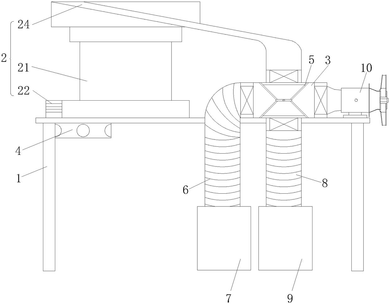 Impurity recovery structure of agricultural screening machine