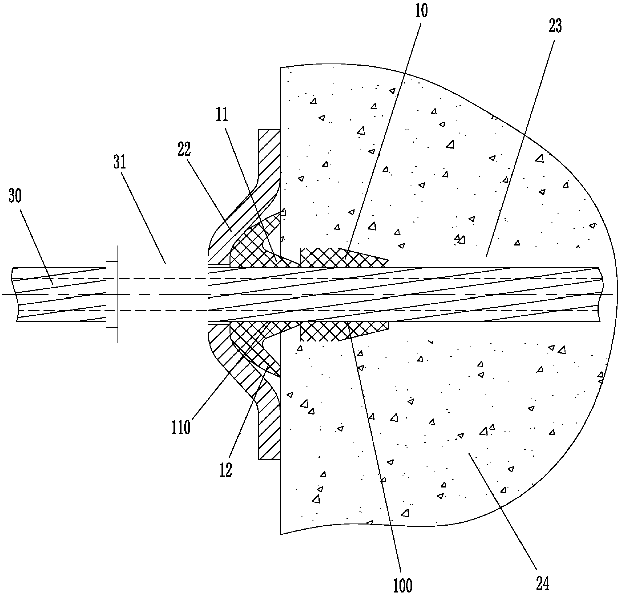 Novel combined stop-grouting plug used for anchor rod and anchor cable