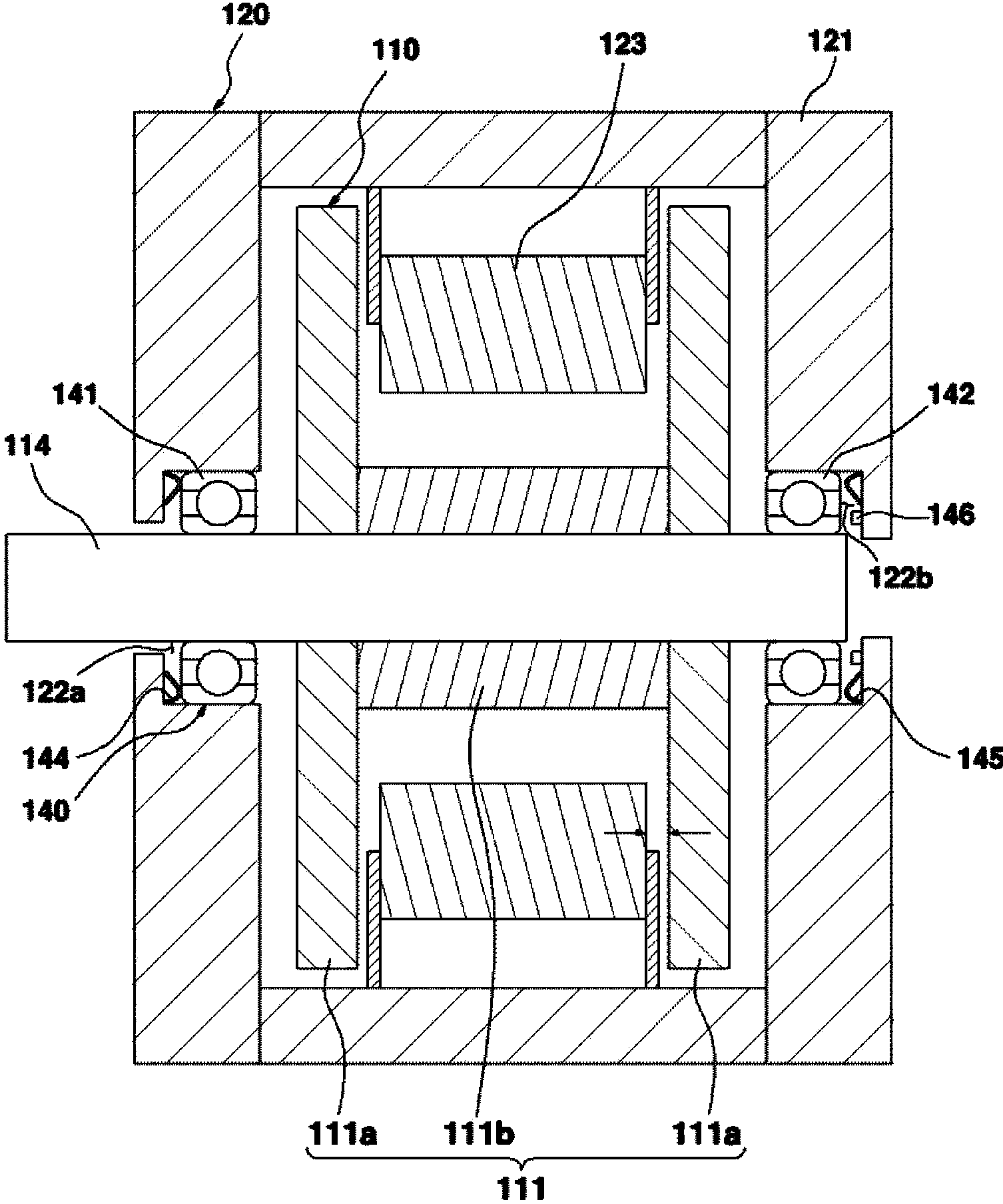 Rotor eccentricity preventing structure