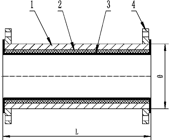 Manufacturing method of large-caliber wear-resistant and corrosion-resistant ternary composite pipe