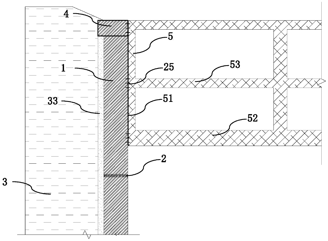Fabricated embedded foundation pit retaining pile and pile wall integrated structure and construction method thereof