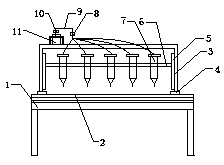 Adhesive dispensing device of LED lamp