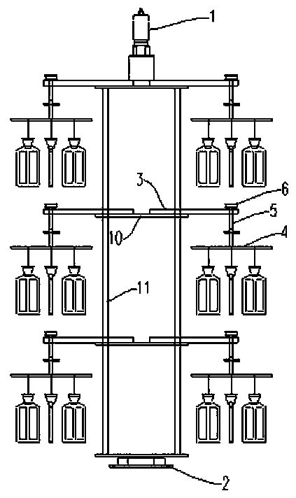 Hanging mechanism capable of rotation and revolution for mold shell drying