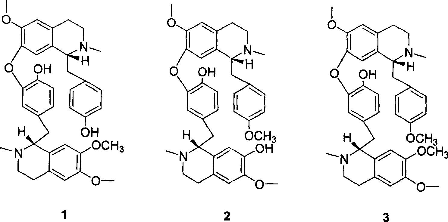 Preparation of liensinine, isoliensinine and methylliensinine extracted from lotus seed