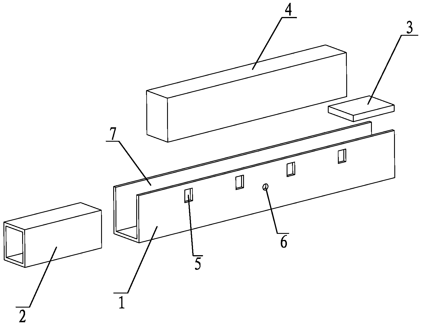 Timber component composed of steel and wood
