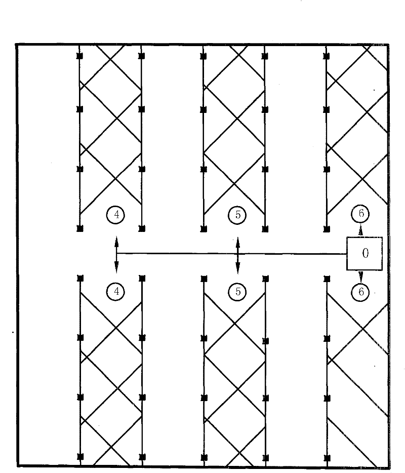 Strip-type inter-grating construction method for spreading lime-loess cushion