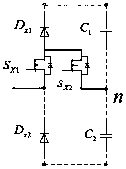 A unidirectional hybrid three-phase three-level rectifier