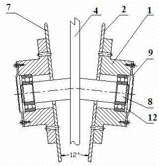 A notched disk stubble breaking knife and stubble breaking ditching device