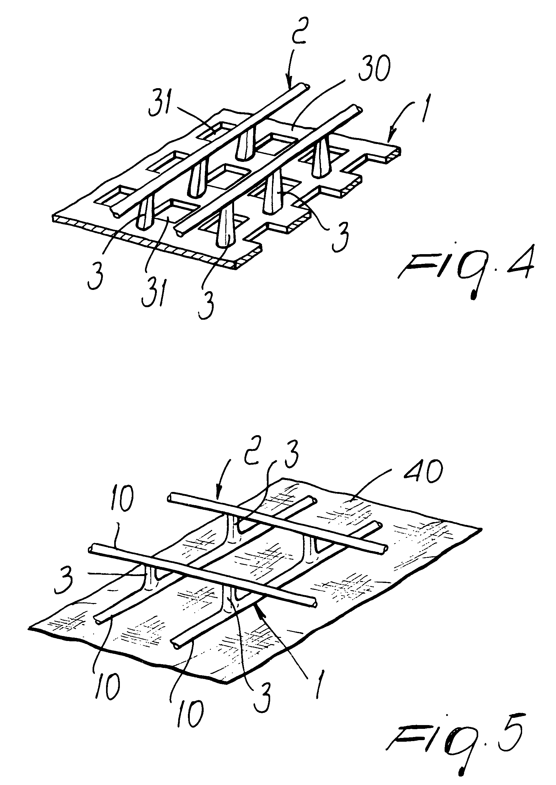 Net-like structure particularly for geotechnical uses