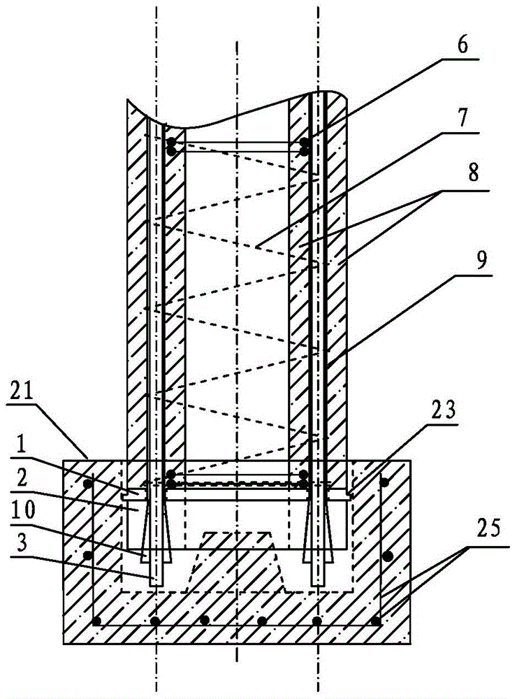 Production technology and pole of post-tensioned reinforced concrete pole with large bending moment and high strength