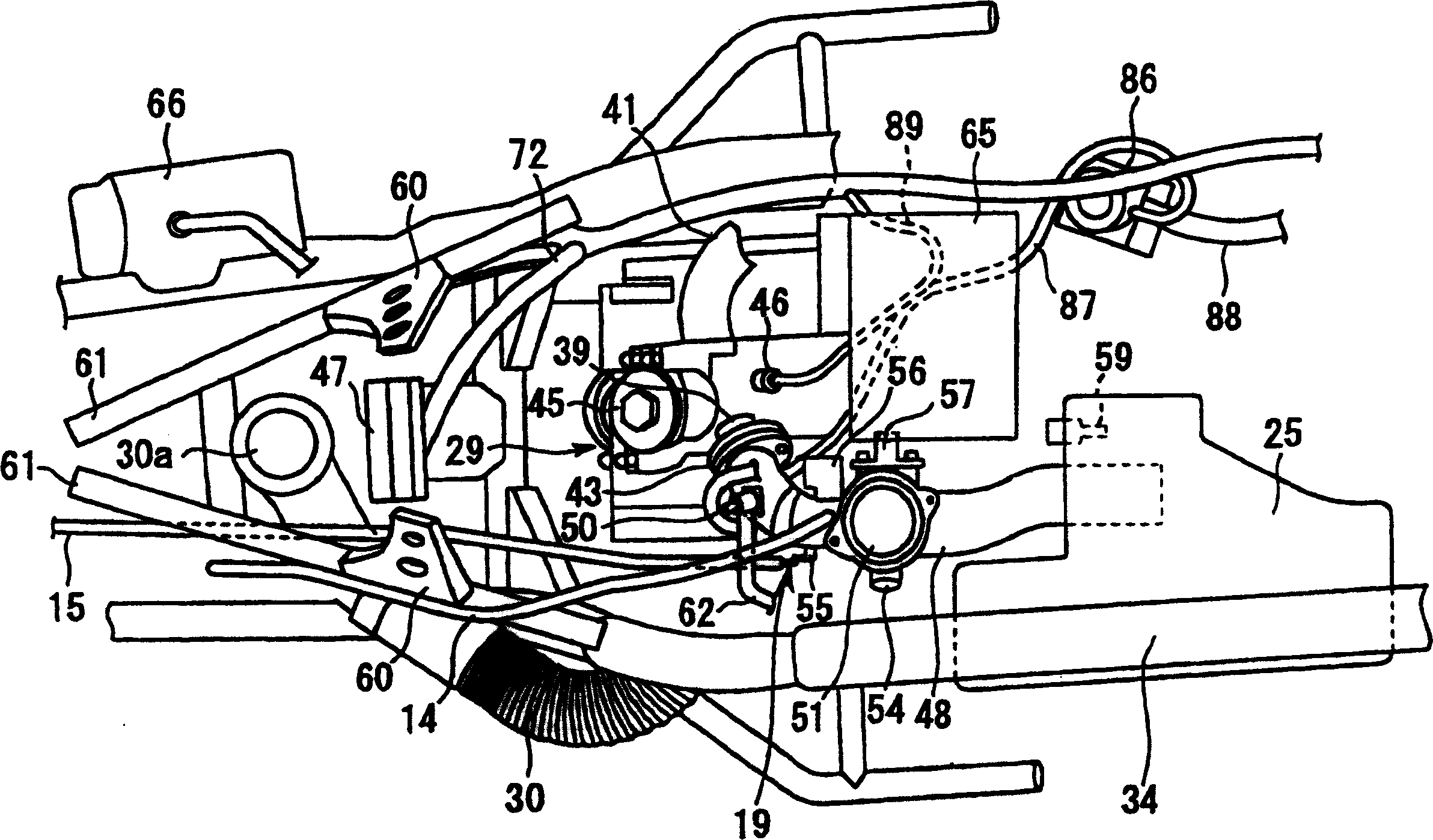 Fuel soft tube mounting structure of fuel jet engine