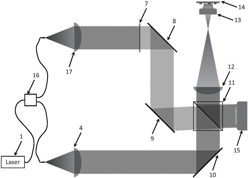 Reflective digital holographic microscopic imaging device based on telecentric optical structure