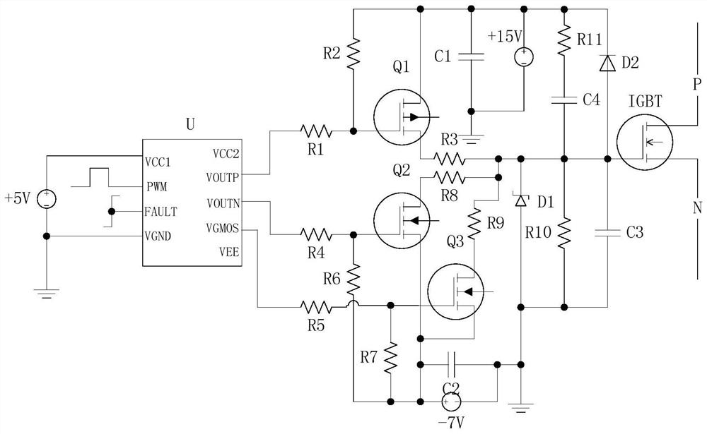 An insulated gate bipolar transistor drive circuit