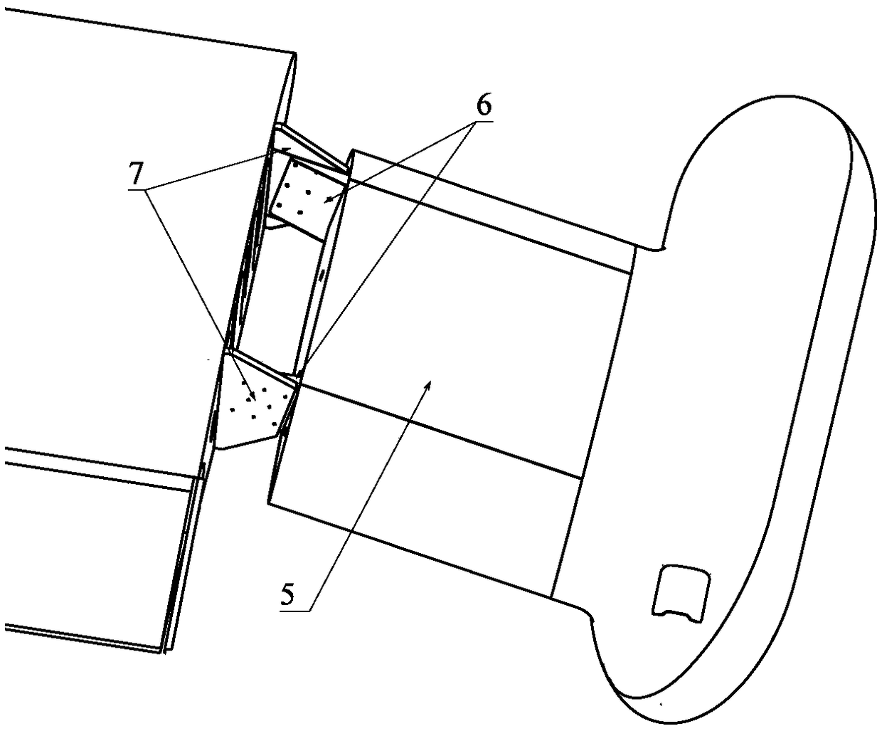 Method for mounting pod of wing-mounted geophysical exploration equipment