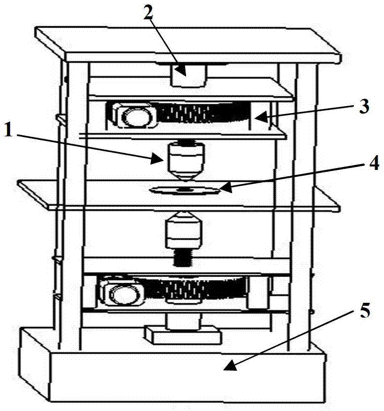 Vertical and rotating combined pressure type multi-anvil press