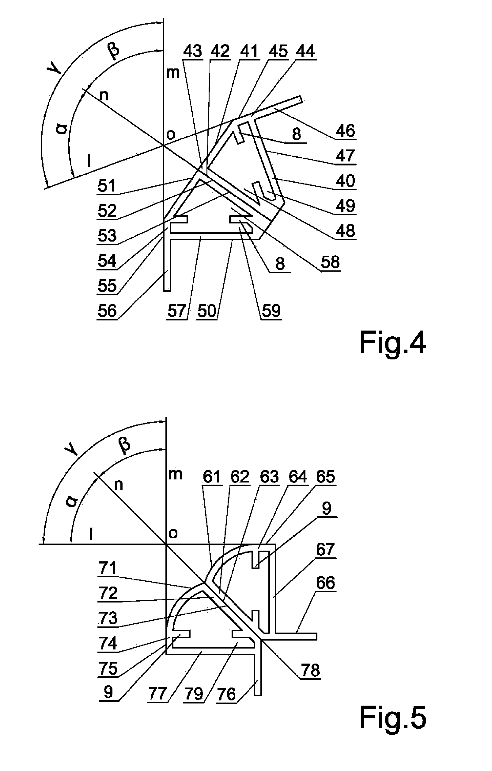 Set of profiles for forming profile structures, complex profile, structure made of profiles and method for making structures using profiles