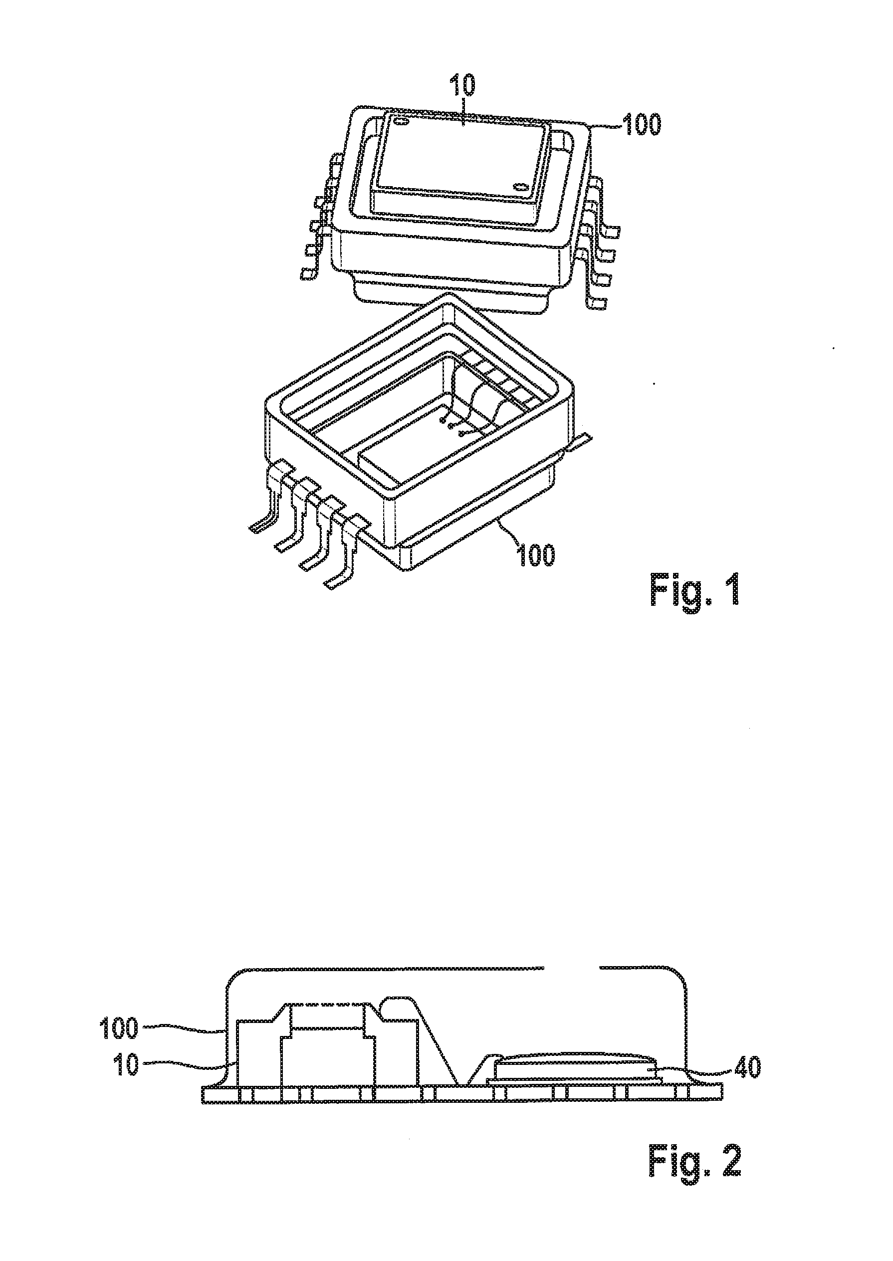 Housing with a damping element for a micromechanical sensor element