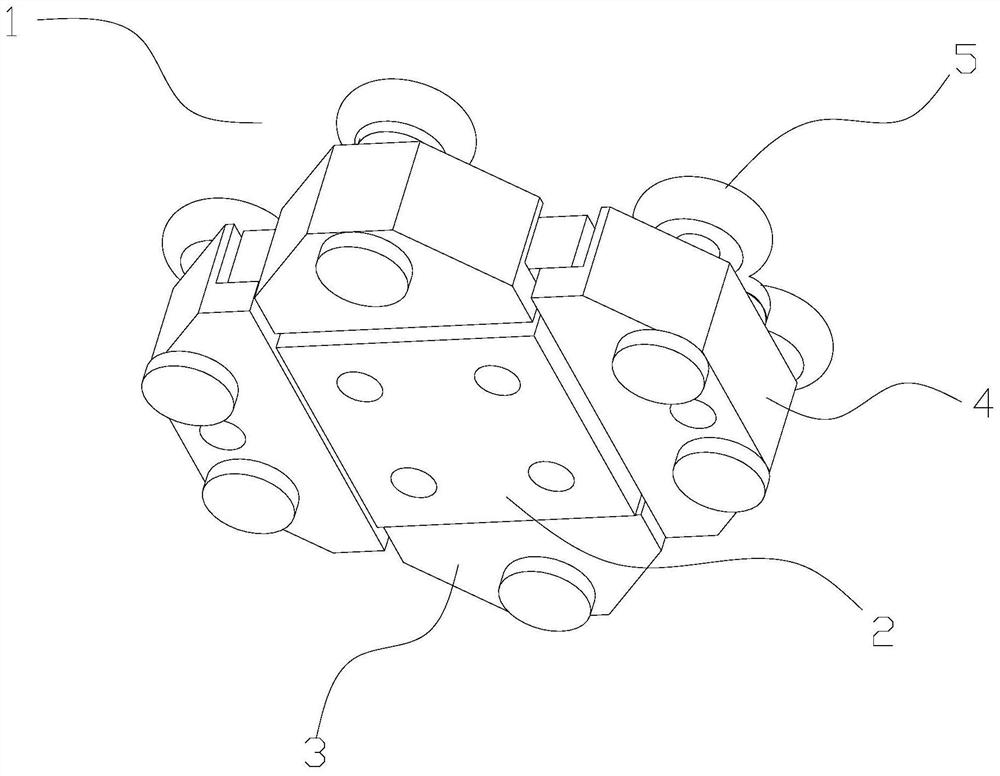 A heavy-duty cross guide rail four-bar mechanism slider