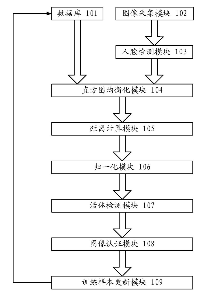 Bimodal face authentication method with living body detection function and system