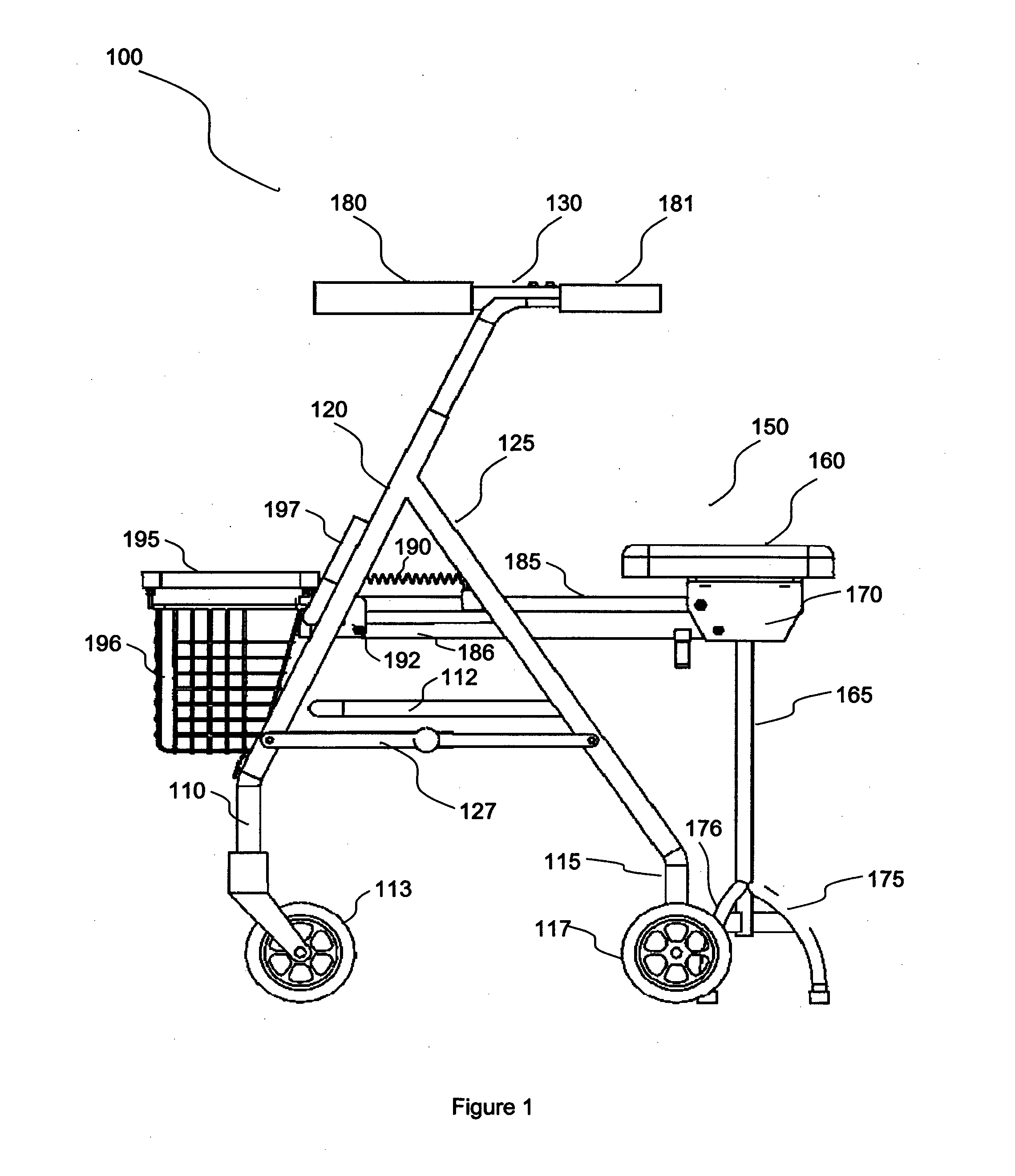 Walking aid device with foldable seat