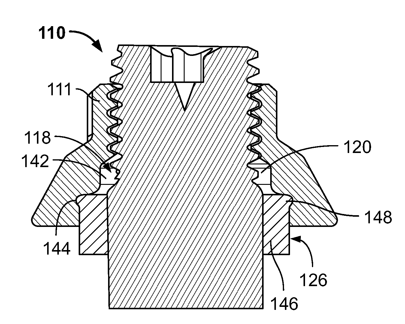 Locking member with dispersive energy absorbent layer