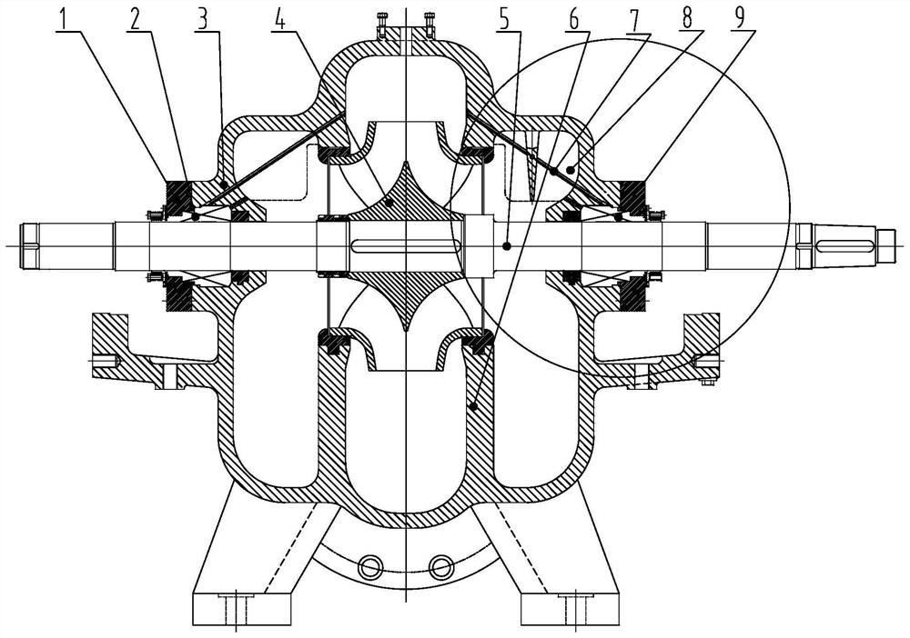 Automatic flushing structure of mechanical seal of double suction pump