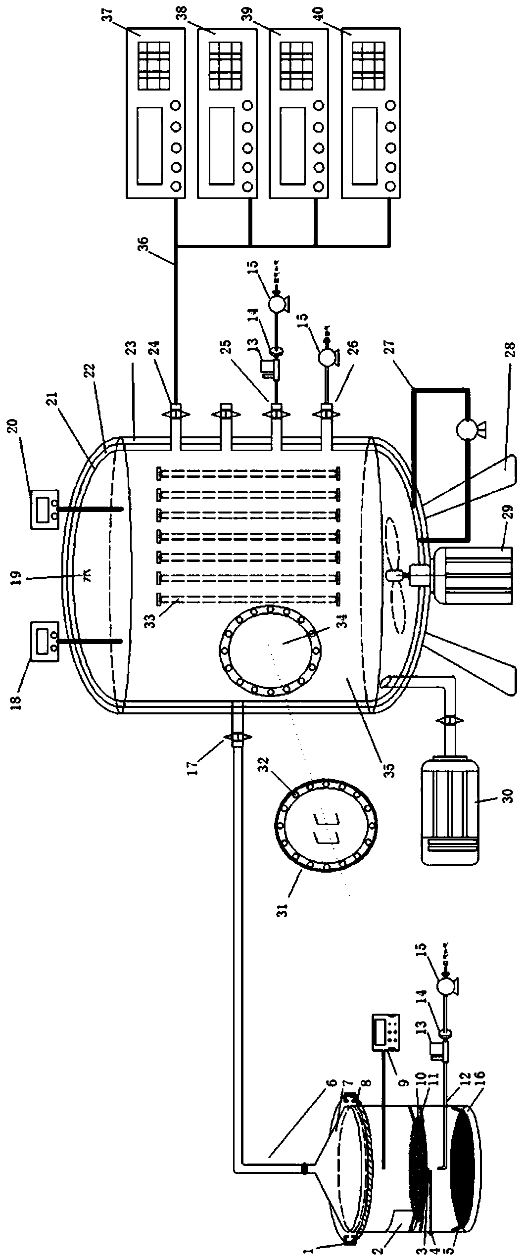 Atmospheric aerosol smoke system for simulating open burning of biomass and measuring concentration of gaseous pollutants