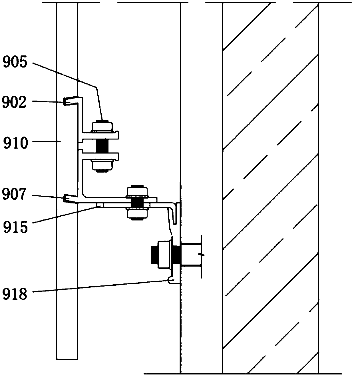Back-clamp-type facing wallboard locking device