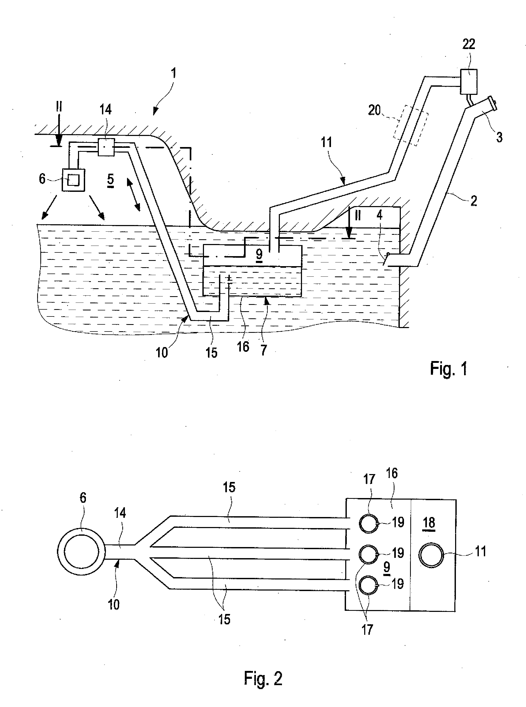 Method for suctioning liquid fuel from a liquid trap in a fuel tank; and fuel system for a motor vehicle