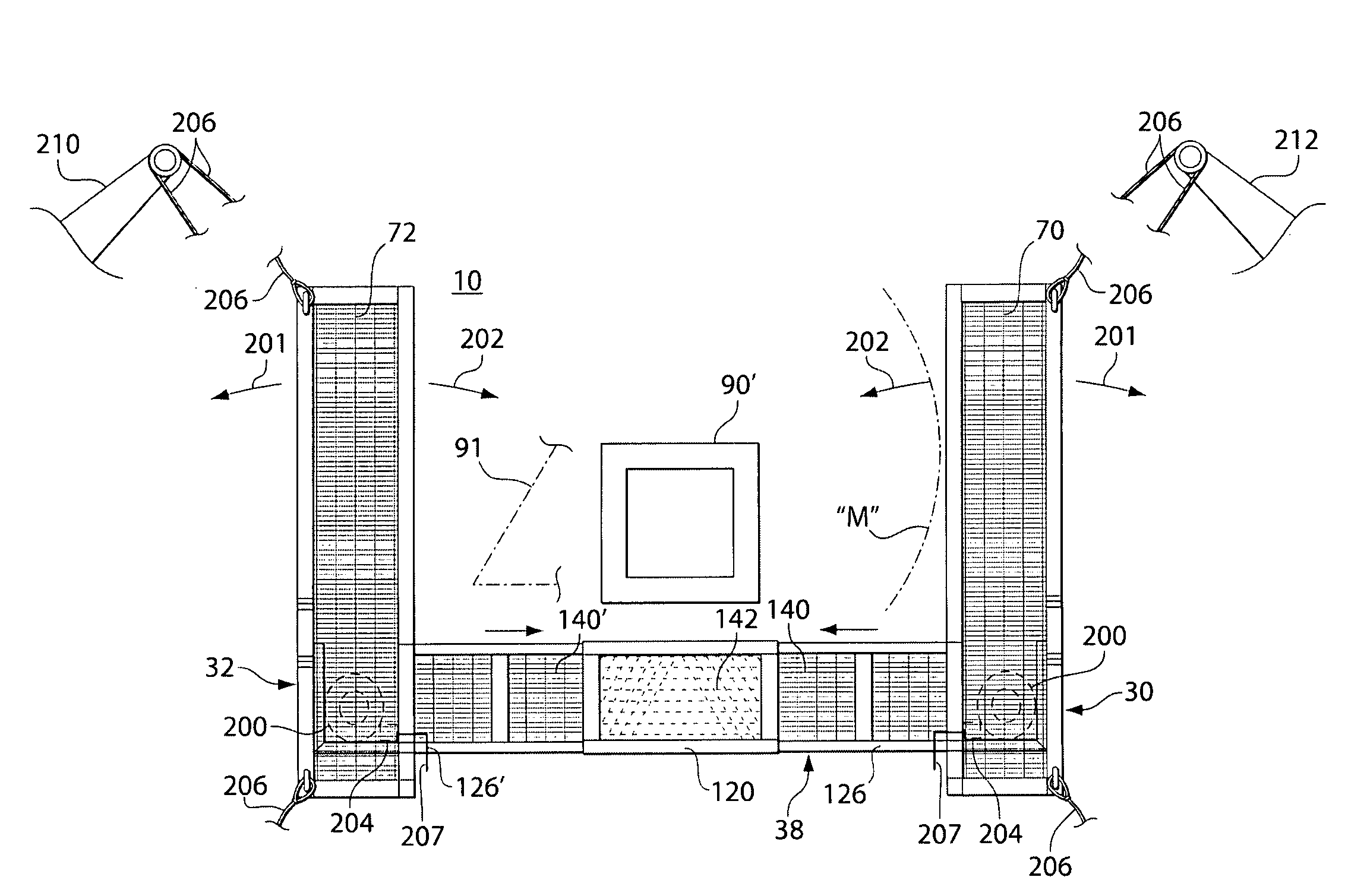 Mason's adjustable chimney-platform arrangement