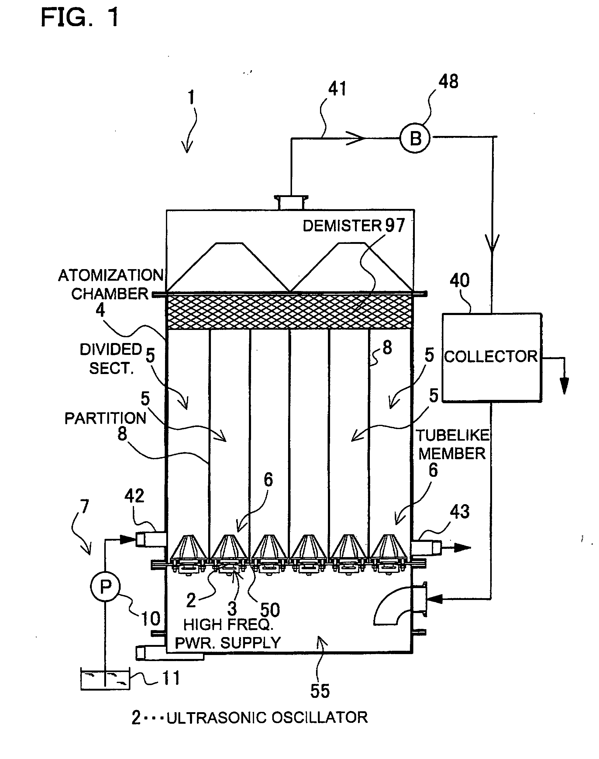 Ultrasonic solution separation apparatus