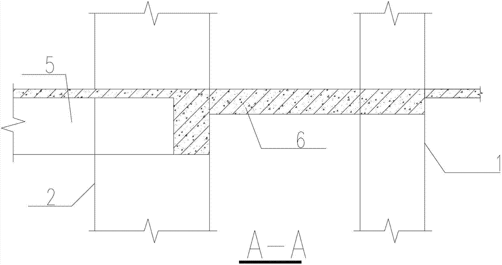 Plane connection construction for weakening influences of vertical deformation difference in high-rise building