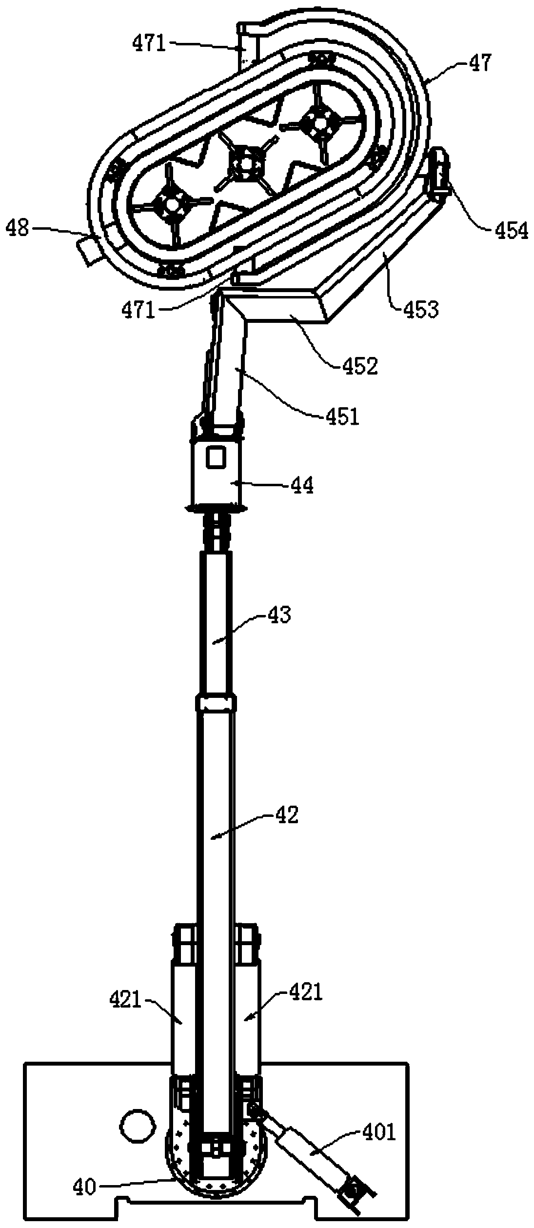 High-arm boat rust-removal robot and hydraulic control system thereof