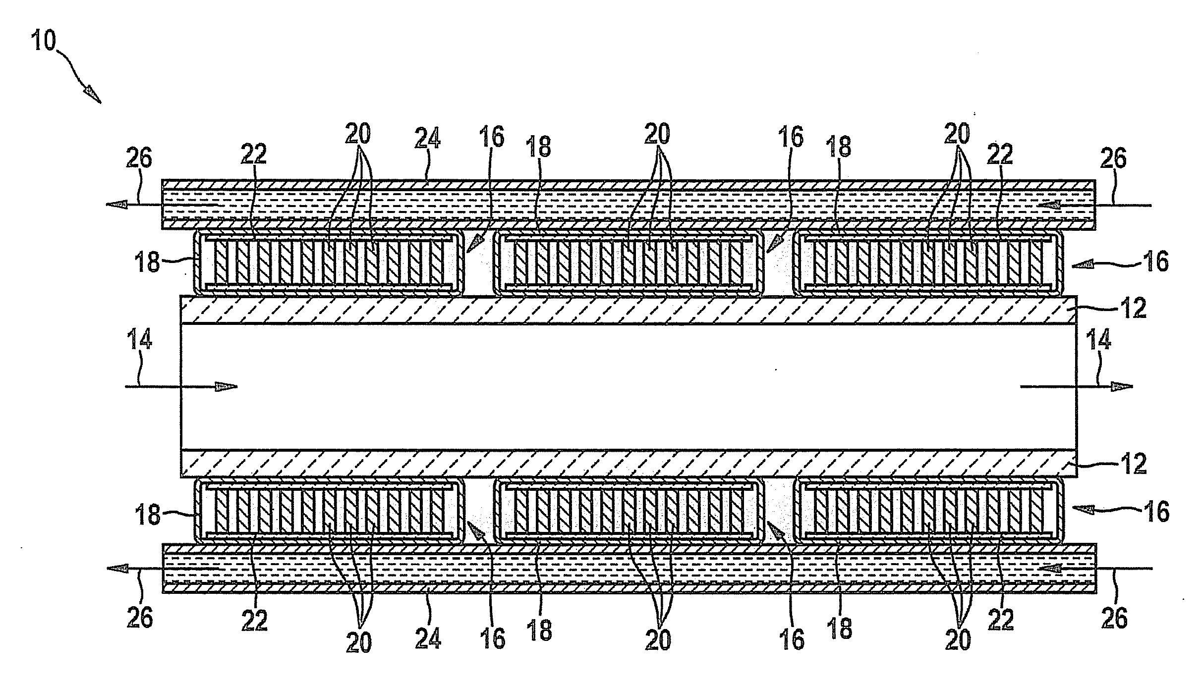 Heat exchanger and method for converting thermal energy of a fluid into electrical power