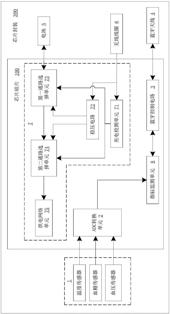 Blood vessel detection integrated chip and implementation method thereof