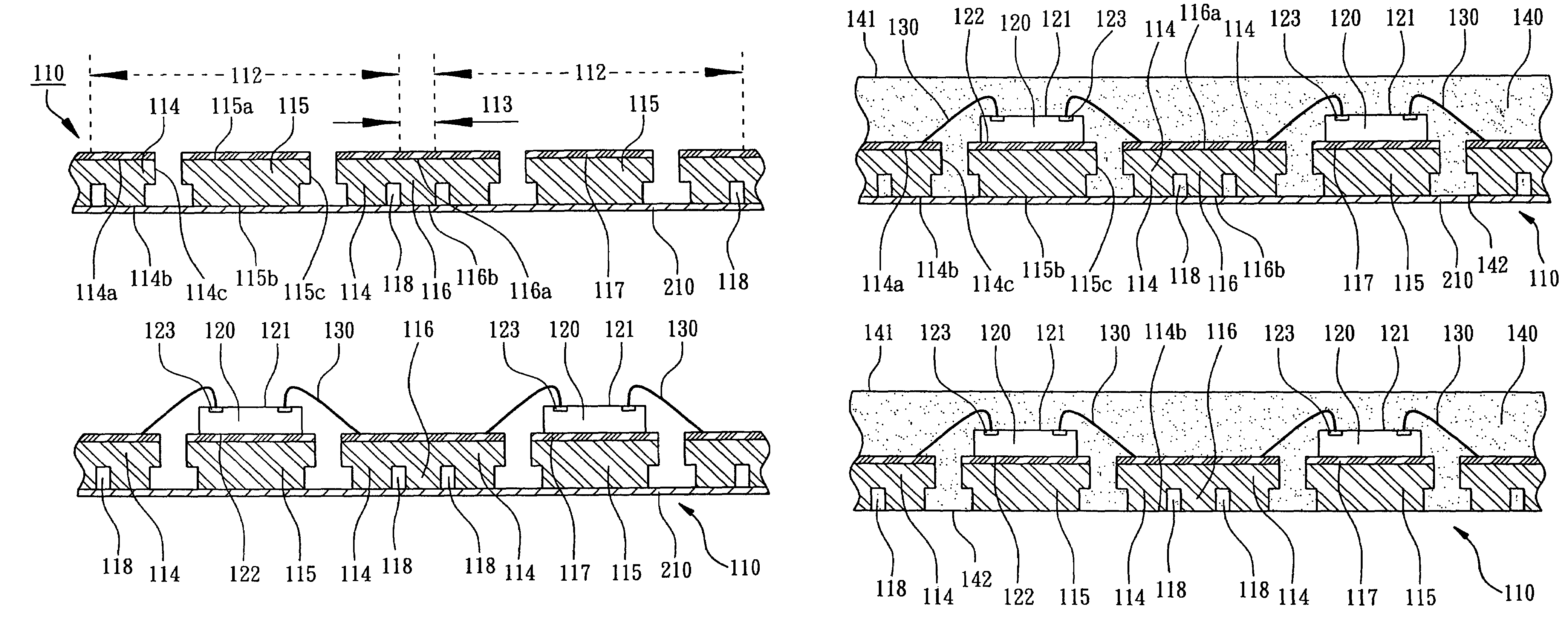 Process for manufacturing leadless semiconductor packages including an electrical test in a matrix of a leadless leadframe