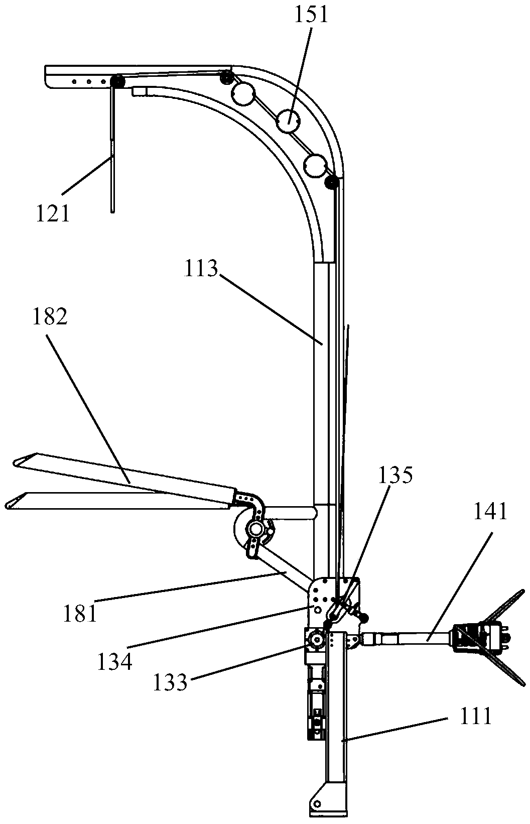 Lower limb rehabilitation training robot and suspension weight reduction mechanism thereof