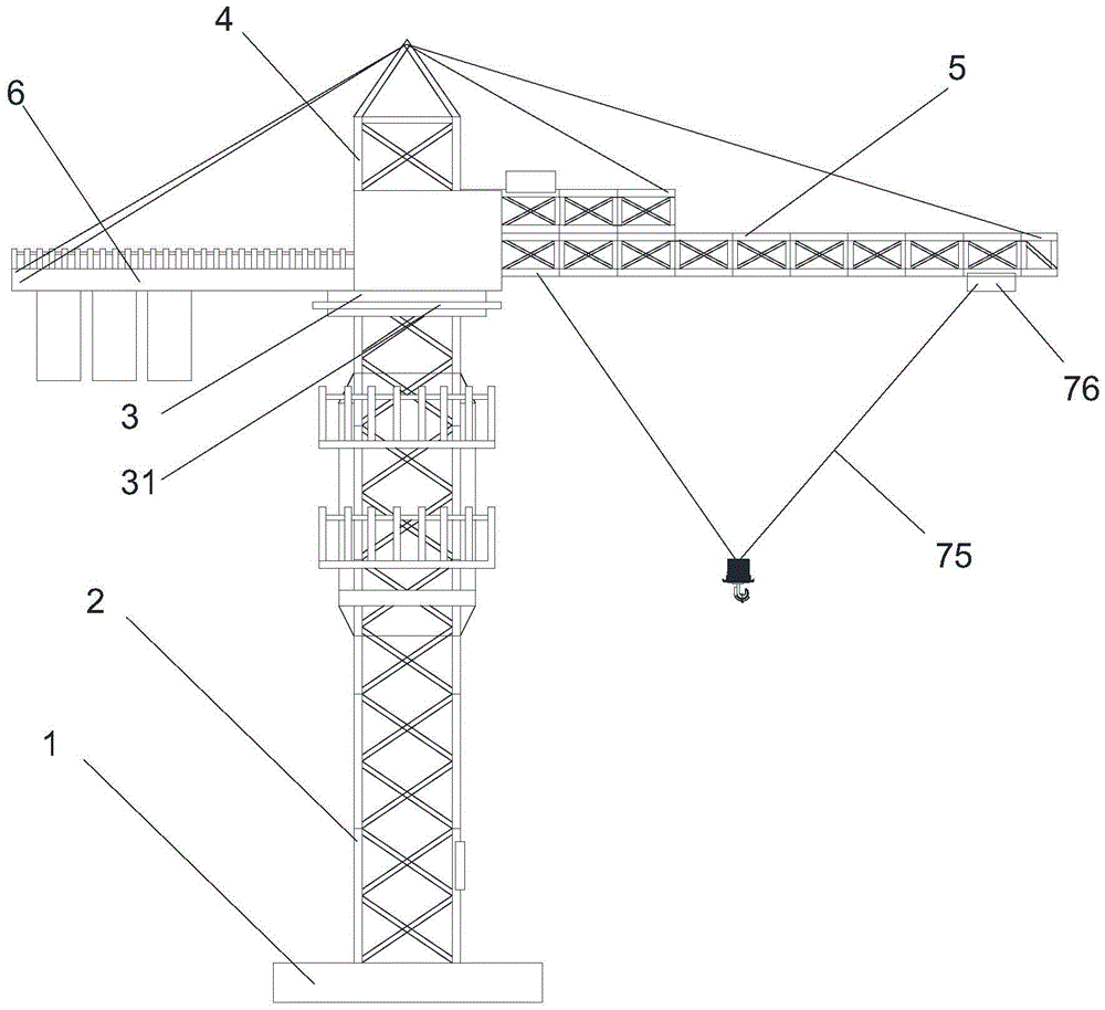 Stable lifting and conveying type tower crane