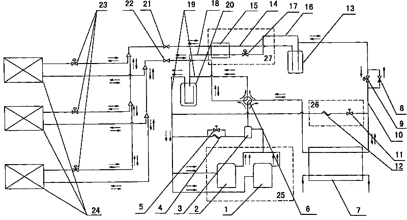 Water cooling heat pump type multiple air-conditioning unit