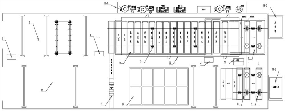 N-type hot galvanizing dual-purpose automatic production line system layout and implementation method