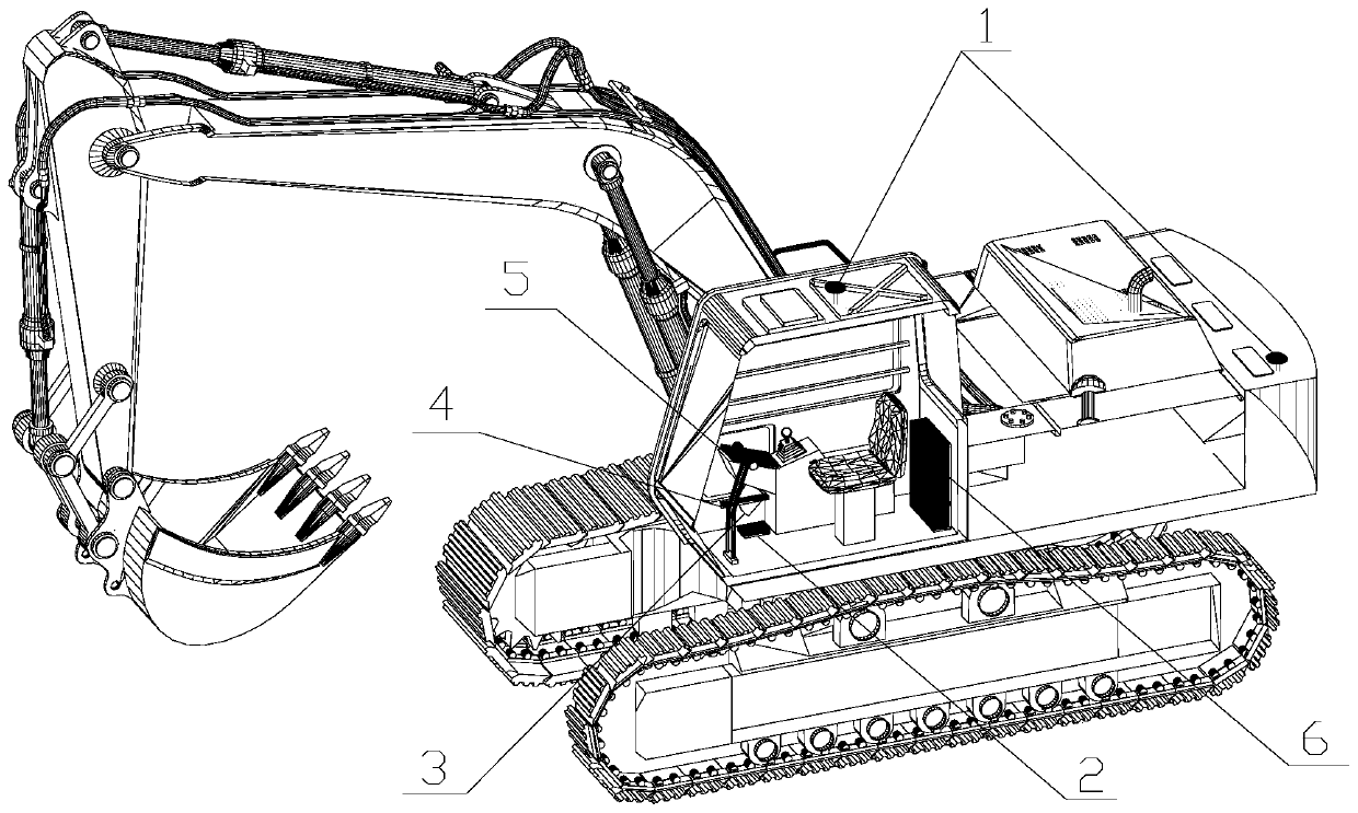 Construction measurement system and method based on earth-rock excavation operation of excavating machine