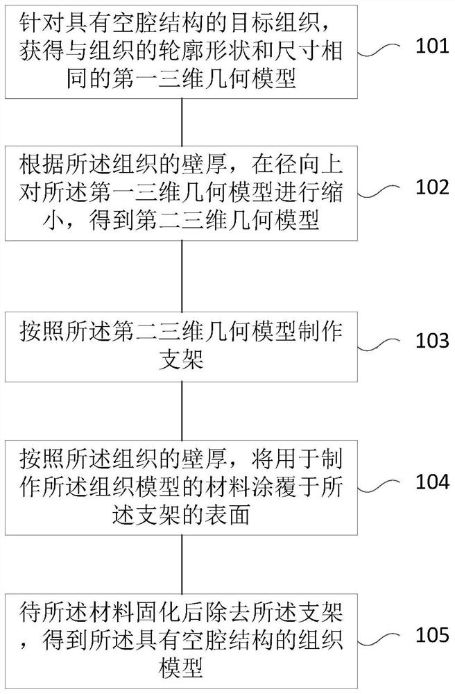 Method for preparing tissue model with cavity structure and tissue model