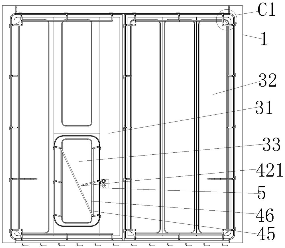 Double-leaf doorsill-free damp-proof airtight door with high sealing reliability and door opening method thereof