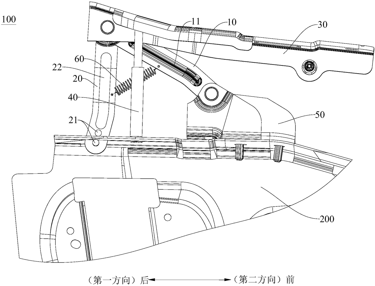 Hinge device used for engine cover, pedestrian head protection system and vehicle