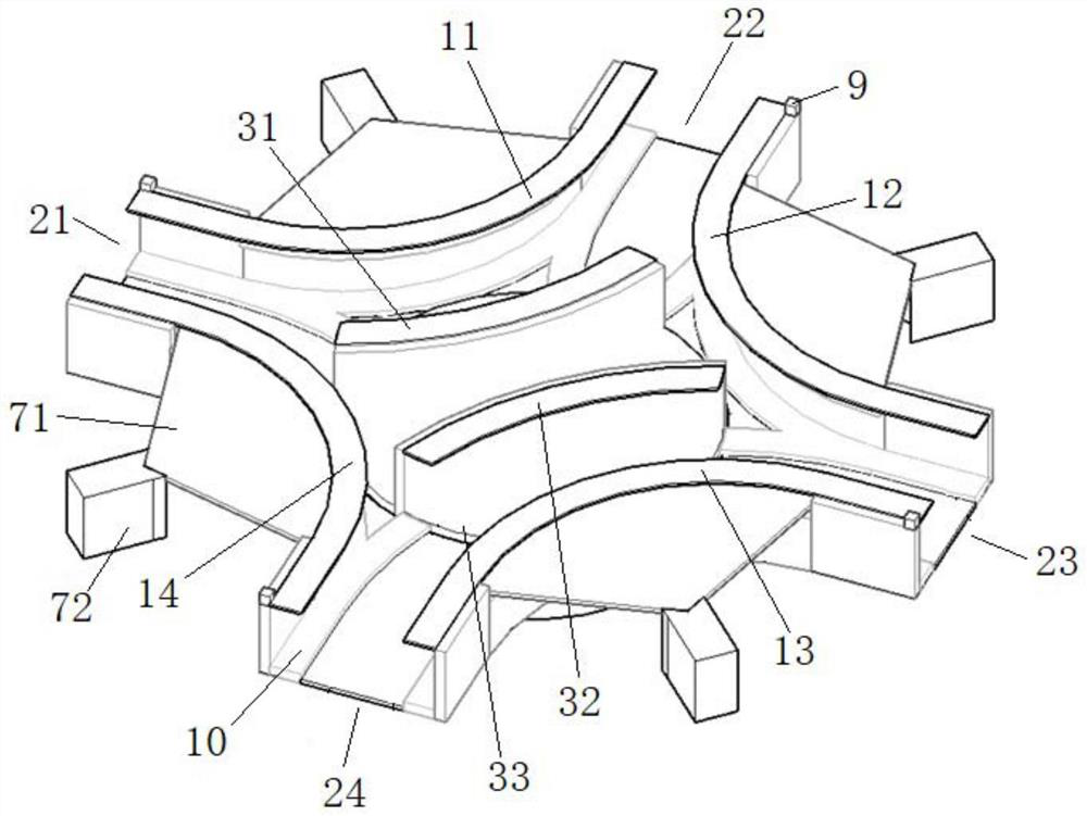 Four-way multi-direction automatic orbital transfer track and orbital transfer method thereof