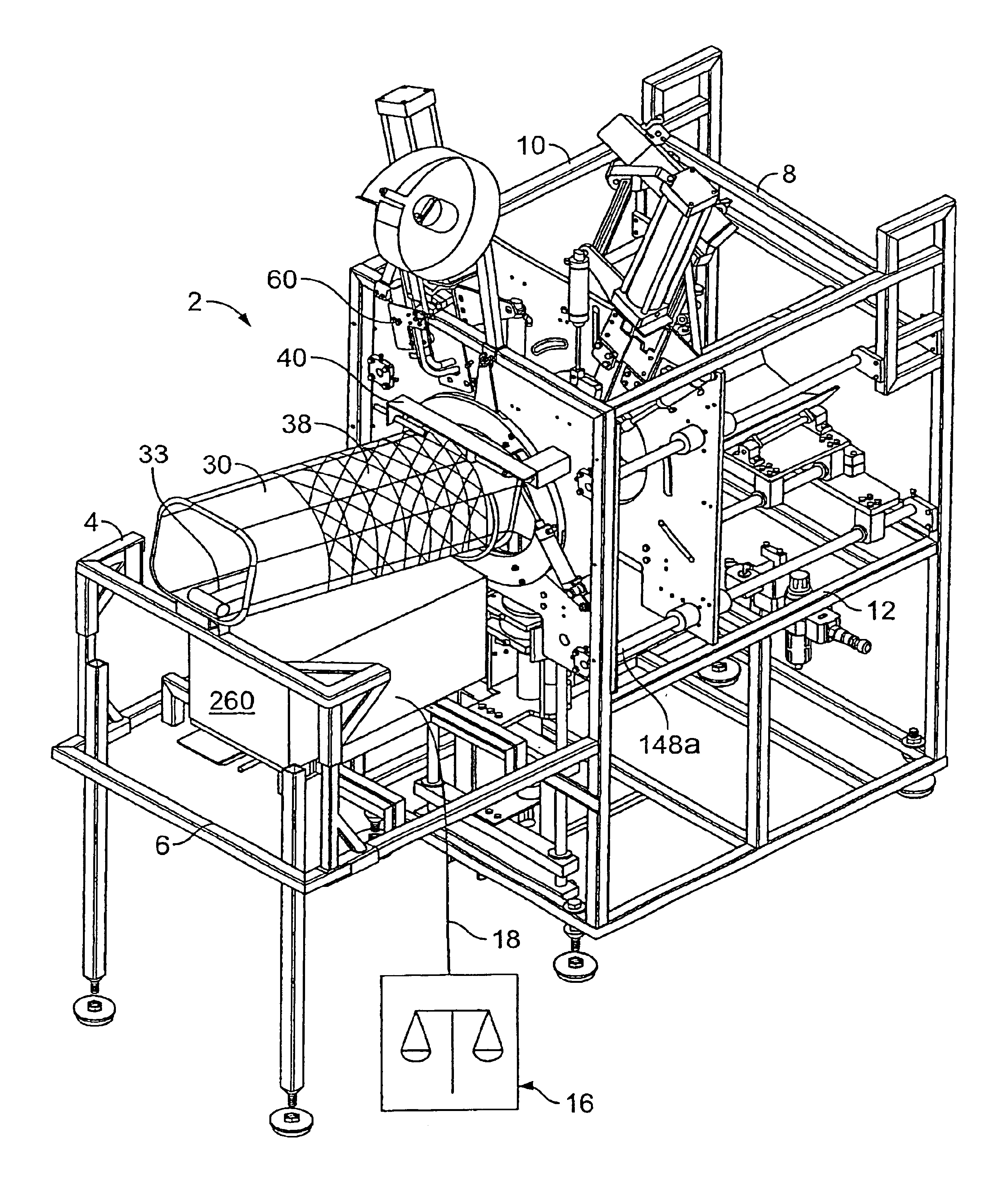Apparatus for enclosing material in a net