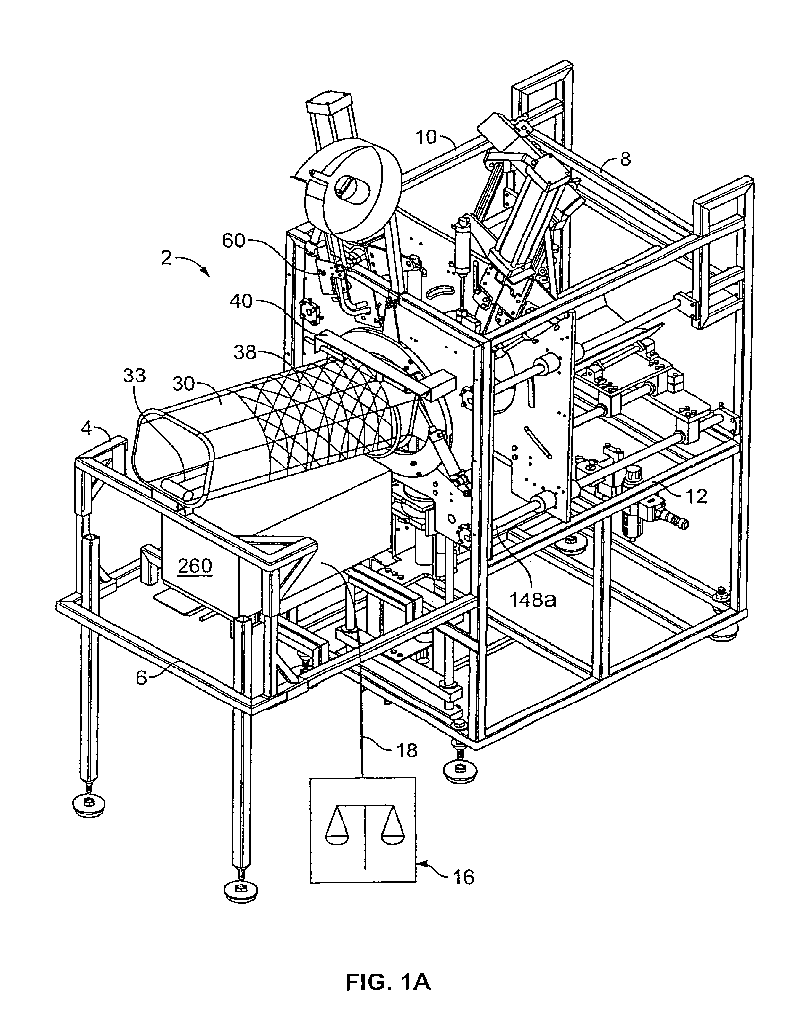 Apparatus for enclosing material in a net